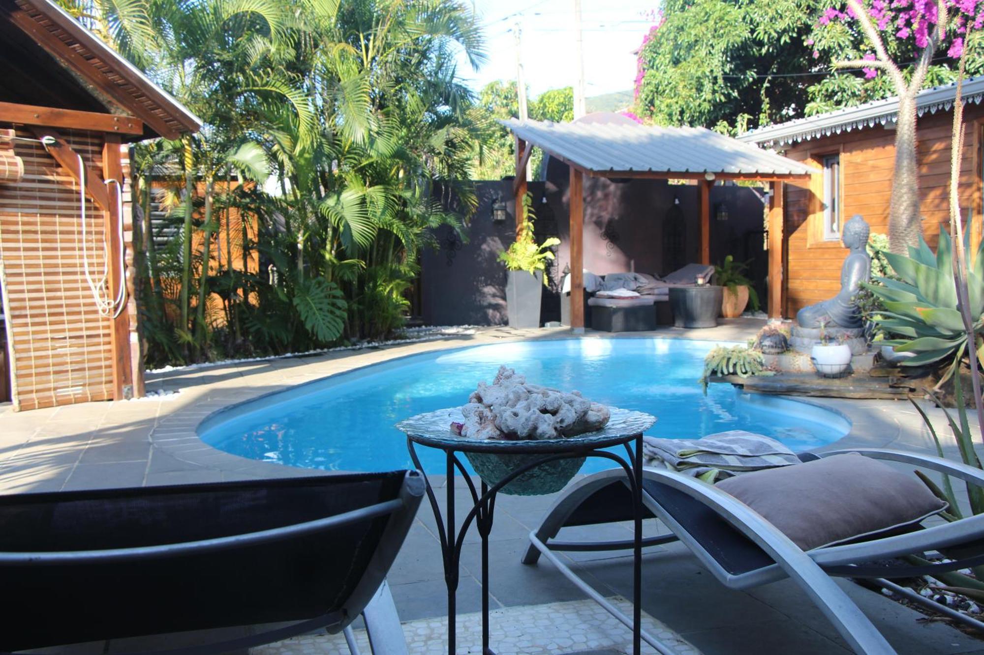 La Liane De Jade 974-Lodge Le Palissandre - Jacuzzi Privatif - Piscine Chauffee Le Bois de Nefles  Zewnętrze zdjęcie